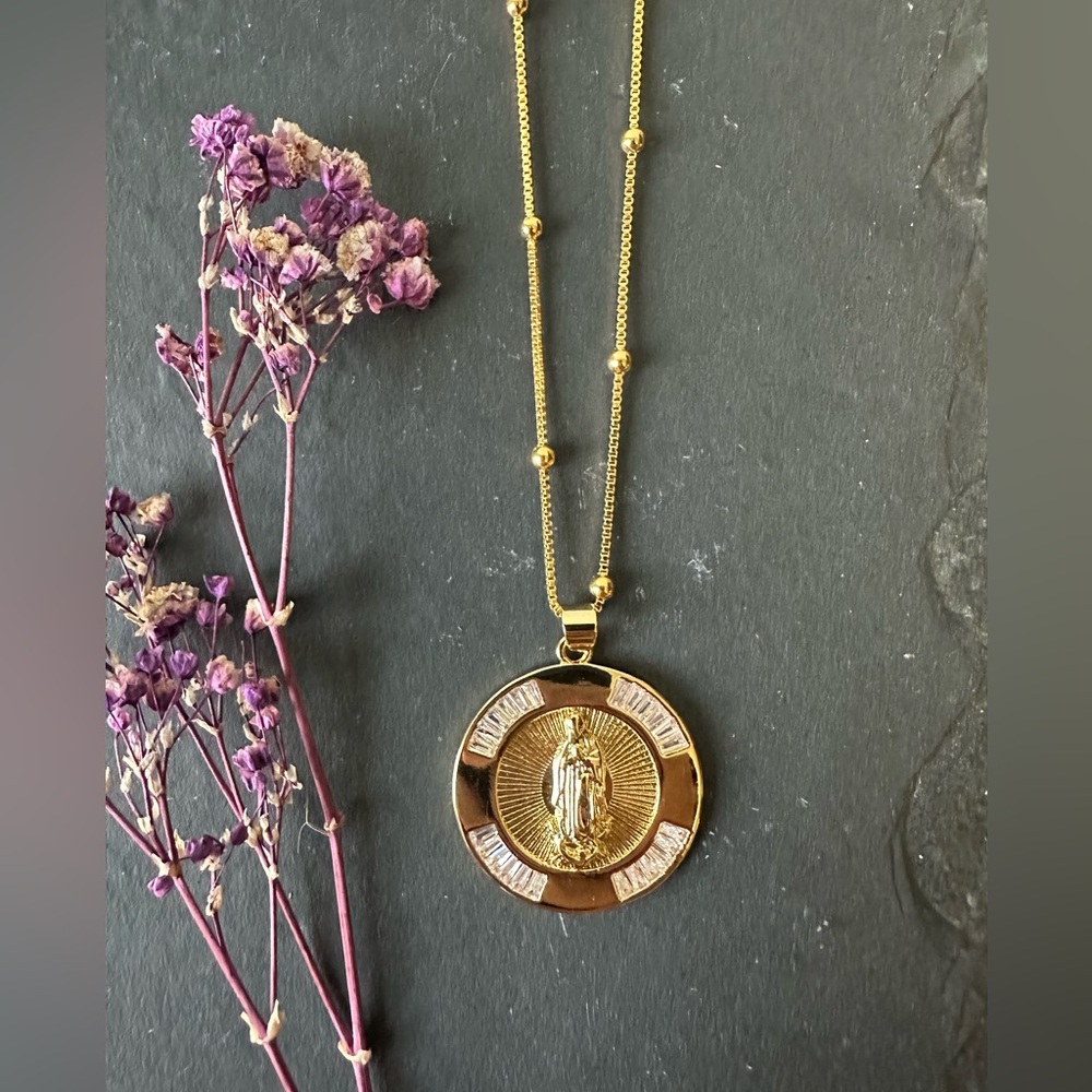 Gold Filled Mother Mary Pendant necklace